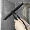 Black Rubber Scrape Silicone Shower Cleaner Stainless Steel Squeegee 10'' 12'' 14'' INCH Bathroom Kitchen Household Car Window 1