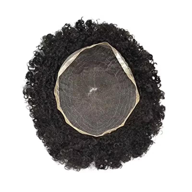 Parrucchino Parrucche Capelli Umani Per Gli Uomini Traspirante Protesi Capillare da Uomo Afro Capelli Ricci Protesi Uomo Sistema di Capelli Del Merletto Per Gli Uomini
