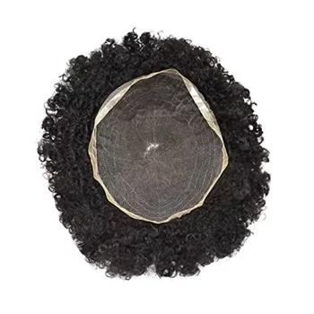 Parrucchino Parrucche Capelli Umani Per Gli Uomini Traspirante Protesi Capillare da Uomo Afro Capelli Ricci Protesi Uomo Sistema di Capelli Del Merletto Per Gli Uomini
