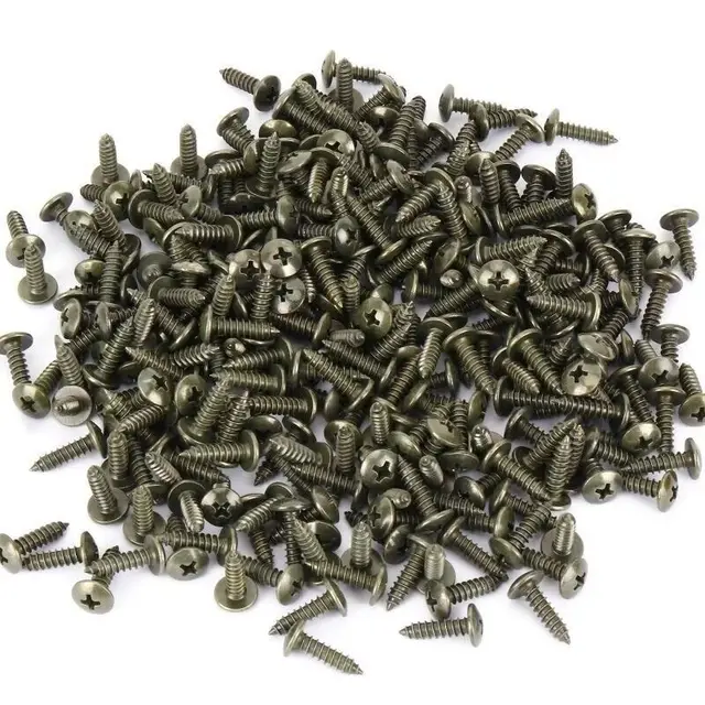 100Pcs-10Pc Mixed Car Metal Screw Tapping Fastener Clip U-Type Clip with Screw Anti-rust Protection Clip Screw Buckle Iron Sheet 5