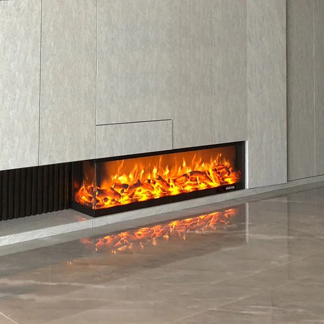 Three-sided Multifunctional Decorative Multi-flame Color-changing Heated With 6 Colors Led Light Electronic Fireplace 3