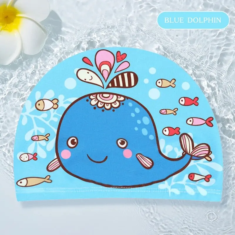 Children's Swim Caps Comfortable Ear Protection Boys And Girls Cartoon Cute Cloth Swim Caps Fashion Prints Hot Spring Swimm,swimming cap