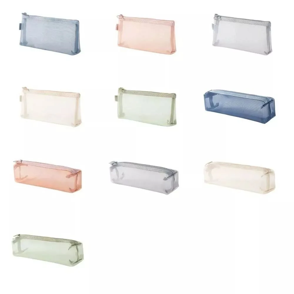 New Coin Purse Makeup Case Large Capacity Mesh Transparent Cosmetic Brush Bag 3