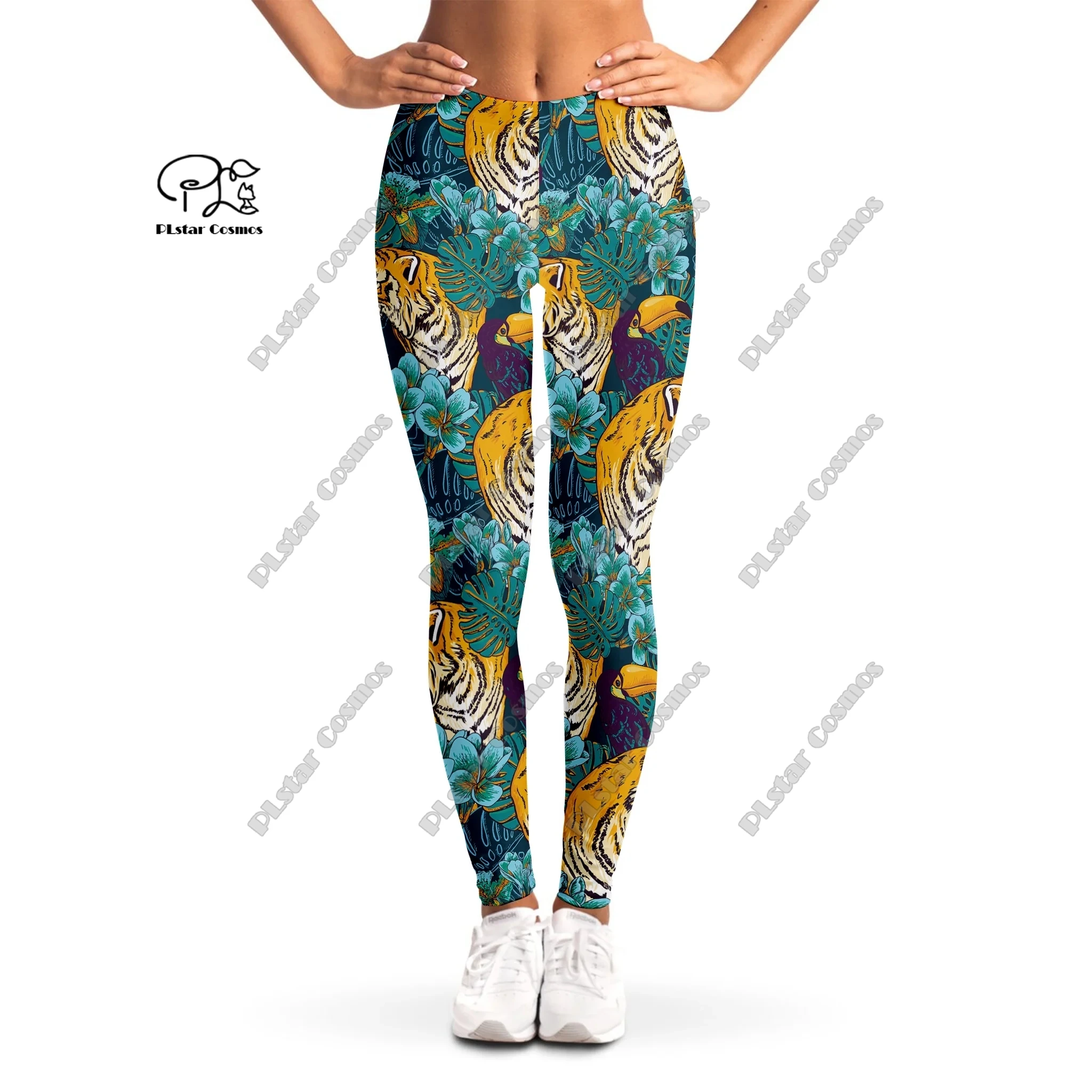 

PLstar Cosmos large size women's 3D printing color series tiger pattern cartoon leggings women's sports leggings