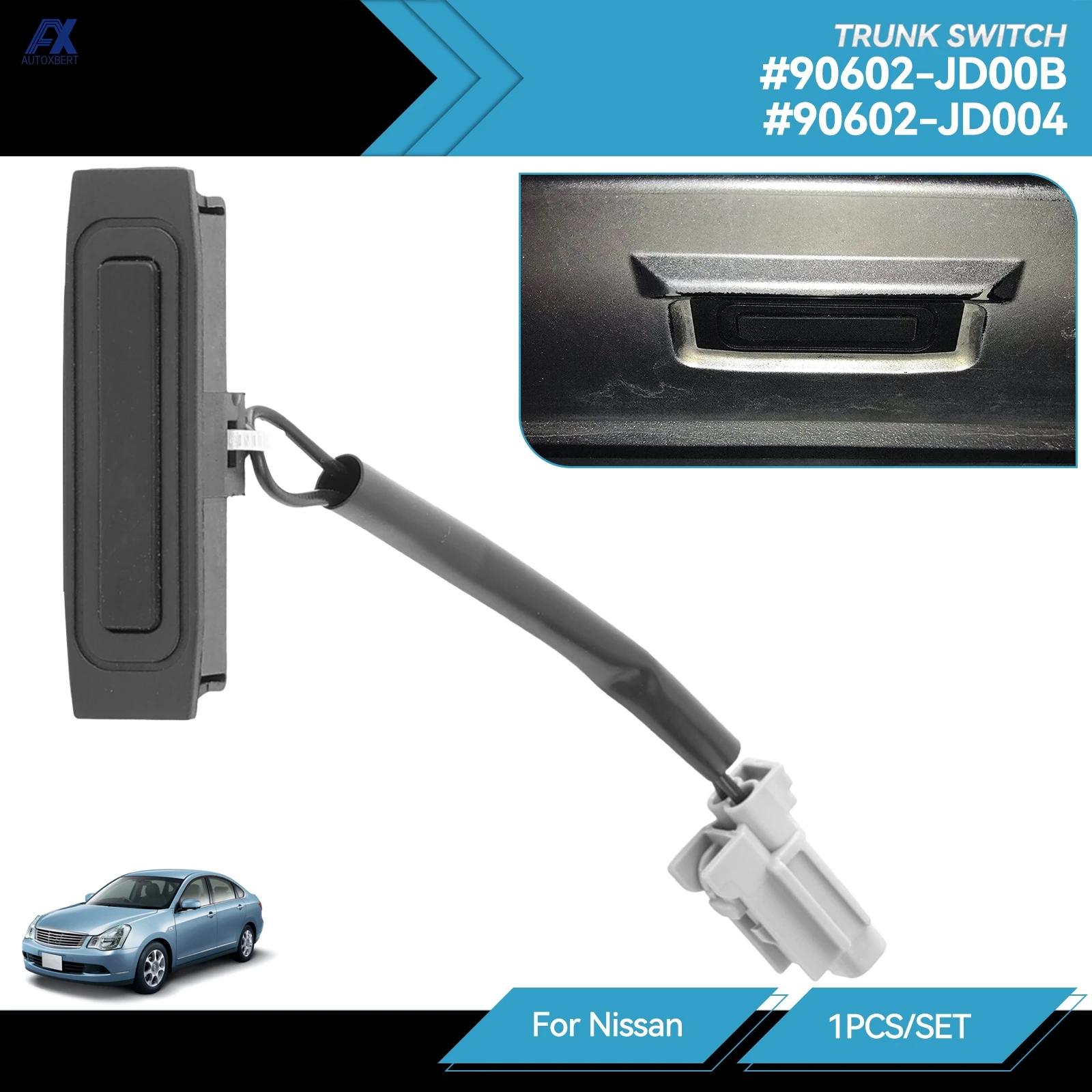 Bouton Coffre Hayon Arrière Pour Nissan Qashqai & Qashqai +2 – Neuf, Référence 90602-JD004
