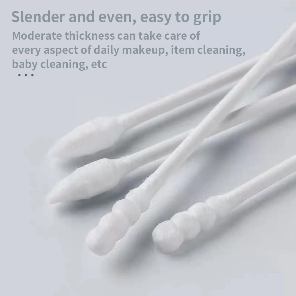 Double Ended Cotton Pads Pointed Wooden Swab Makeup Remover Box Ear Cleaning Disposable Cotton Swabs 600/400/200PCS