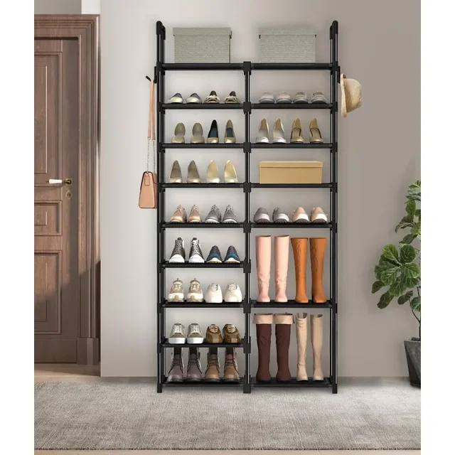 Kayfia 9 Tiers Shoe Rack Shoe Organizer Storage with Non-Woven Fabric Tall  Shoe Shelf Shoe