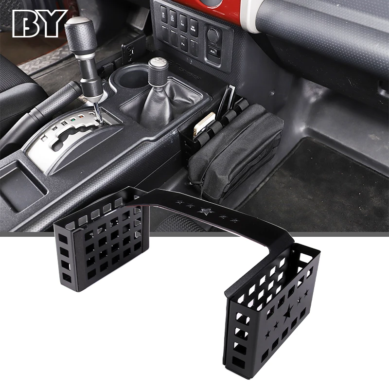 

Aluminum Alloy Black Gear Shift Storage Box Stowing Tidying For Toyota FJ Cruiser 2007-2021 LHD&RHD Interior Accessories