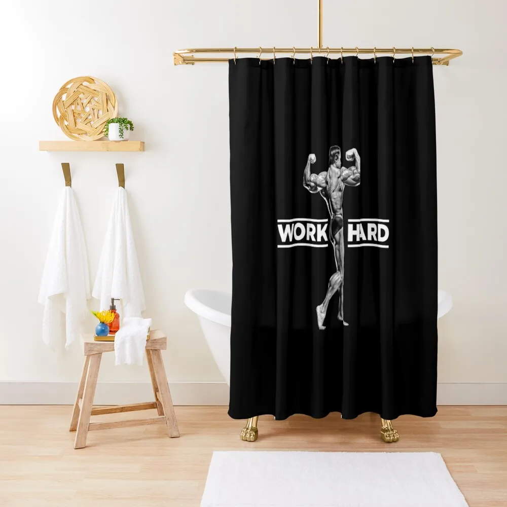 

Arnold-work hard Shower Curtain Bathroom And Shower Products Funny Shower Cute Curtain