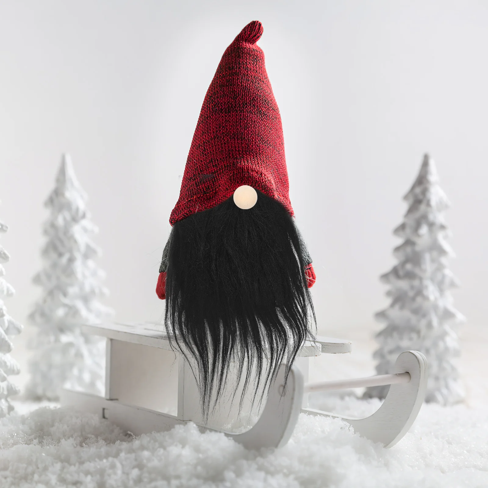 

Craft Gnome Beards Set Faux Fur Fabric Fake Beards Wood Balls Kits Pre-Cut Gnome Beard Gnome Making Supplies Santa