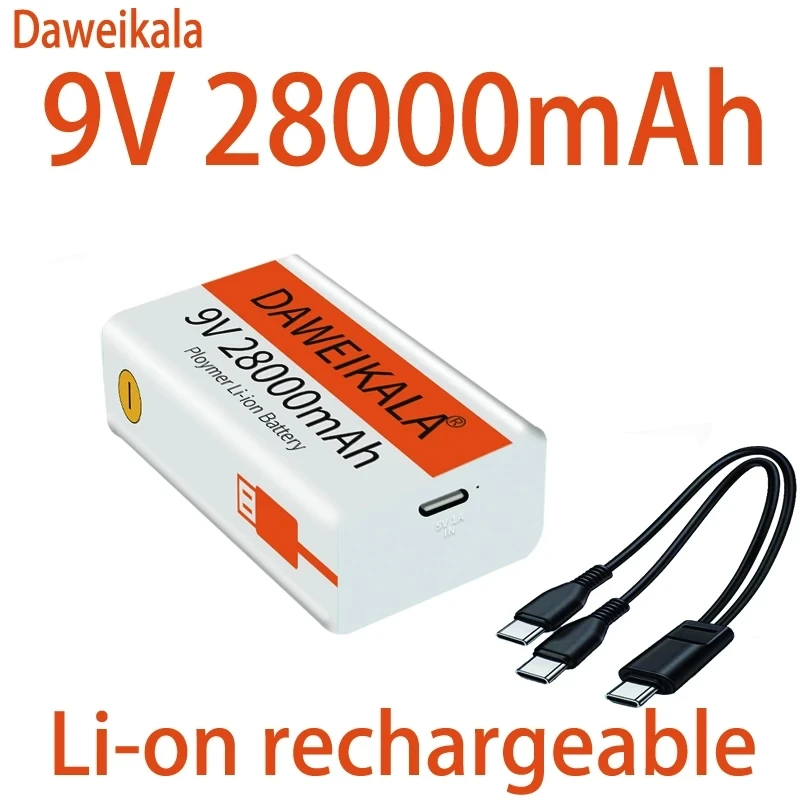 Rechargeable Battery ultimeter rechargeable lithium-ion battery 9V battery mAh mini USB toy microphone remote control KTV use 28000