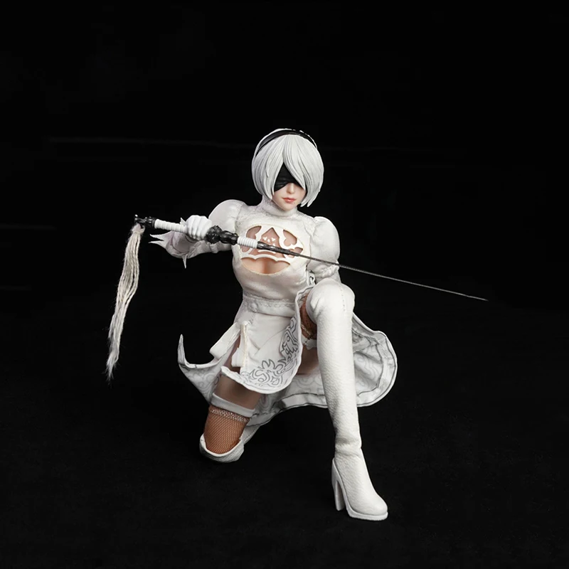 

SDMINI001 1/12 Scale Cosplay NieR 2B Sister Head Sculpt Dress Suit Model Accessries Fit 6'' Action Figure Body TBL PHMB2018-T01