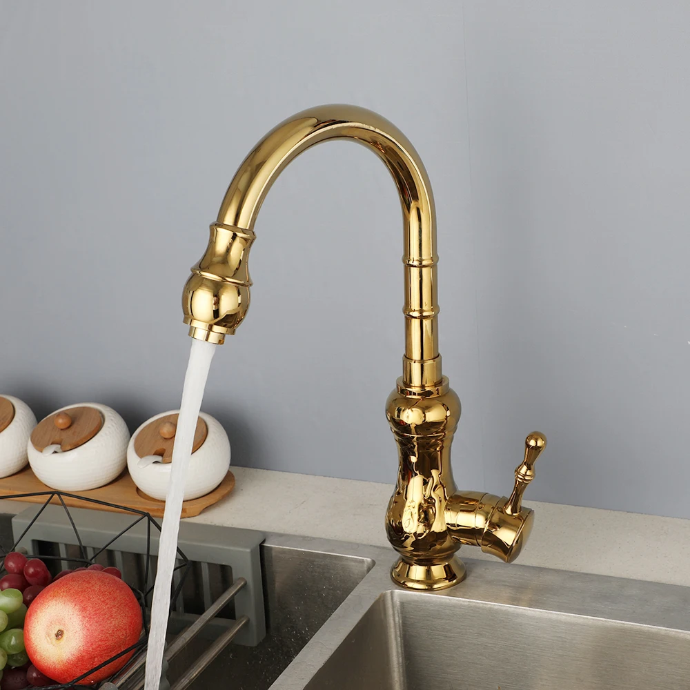 Torneira Cozinha Gourmet Brempo Dourado Polido