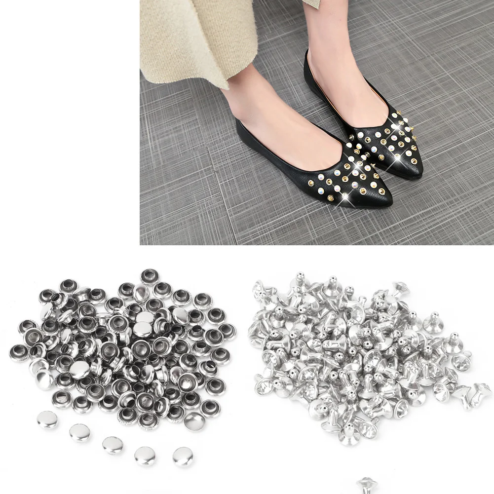 

Cloth Crystal Inlay Rapid 6mm Rivets Spots Studs Cap For DIY Leather Craft Decoration