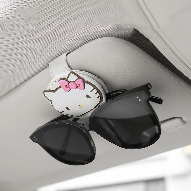 

Cartoon Sanrio Car Sunglasses Glasses Clip Hello Kittys Accessories Cute Beauty Kawaii Anime Car Glasses Case Toys for Girl Gift