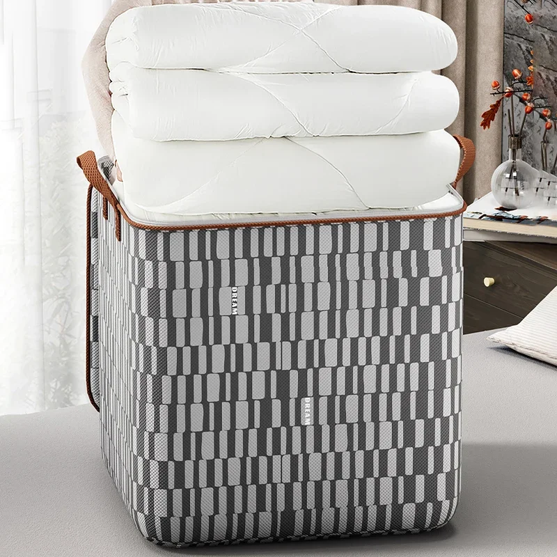 Large Capacity Clothes Storage Bag Thousand Bird Grid Foldable Dustproof Bag Household Moving Bags Waterproof and Dustproof 3