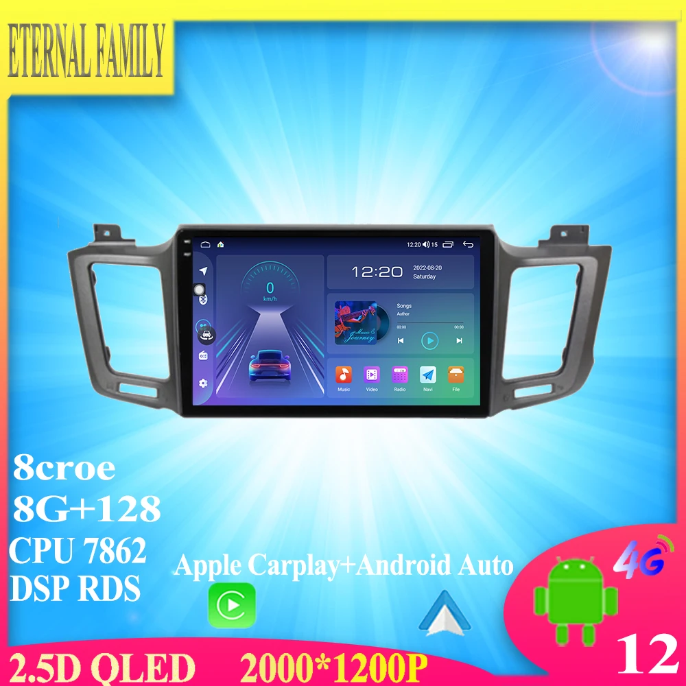 

Автомагнитола Carplay для Toyota, мультимедийный видеоплеер на Android 13 для Toyota RAV4, RAV 4, Xa40, 2012, 2013, 2014, 2015, 2016, 2017, 2018, 2019, 4G