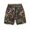 Trendy Brand Camouflage Cargo Shorts Men's Summer American Belt Multi-Flap Pocket Pants Mid-Pants Loose Casual Trousers 5