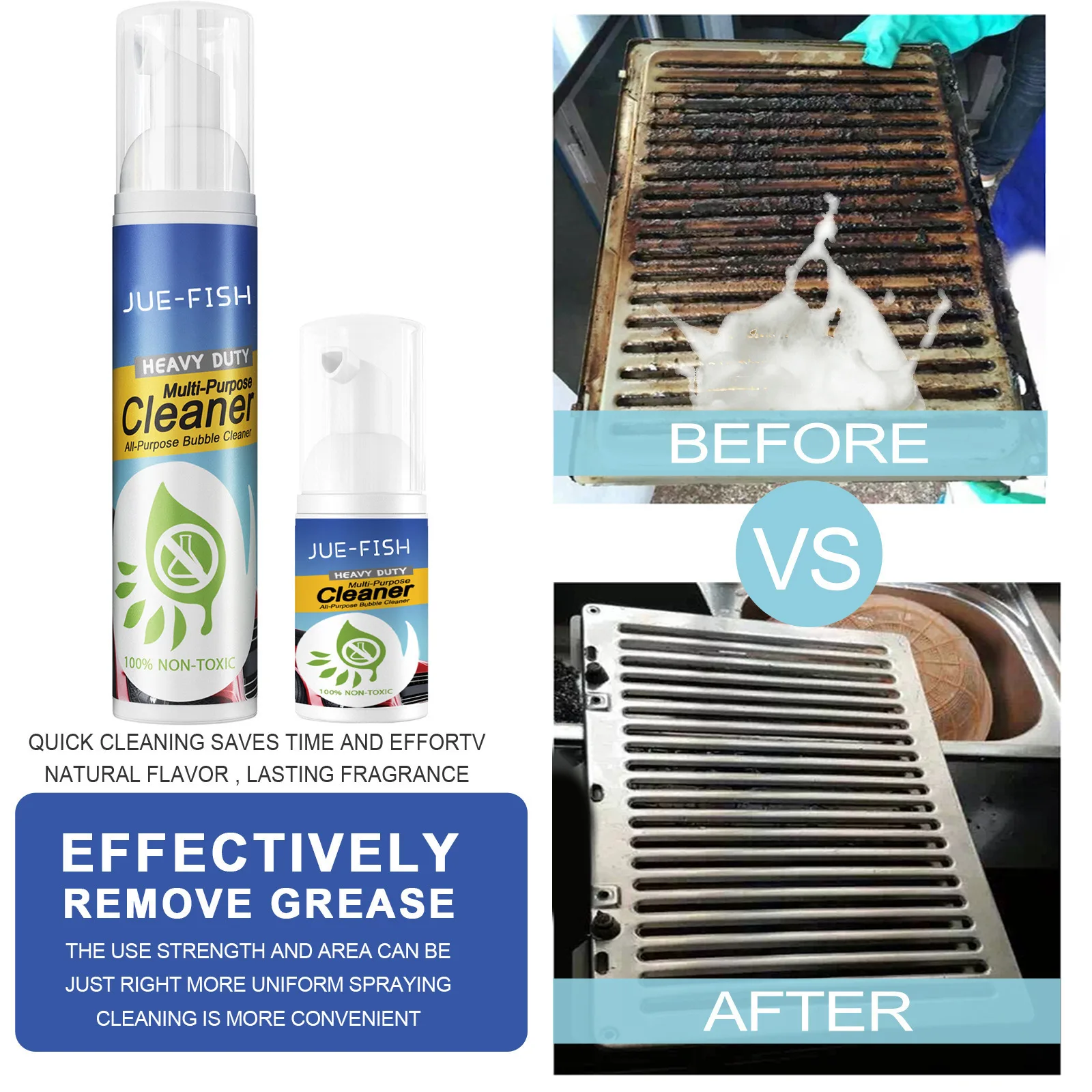 Heavy Oil Cleaner Foam Grease Cleaner Multipurpose Dirt Stain Cleaning Grill Oven Degreaser Oil Cleaning Bubble Spray Oil Cleaner Kitchen Cleaner