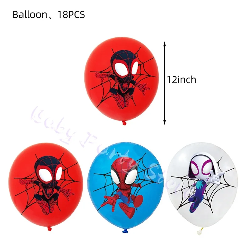 Spider-Man und seine fantastischen Freunde Geburtstagsdekorations-Set Teller Becher Tischdecke Hintergrund Ballons Partydeko Geschenke – Detail 9