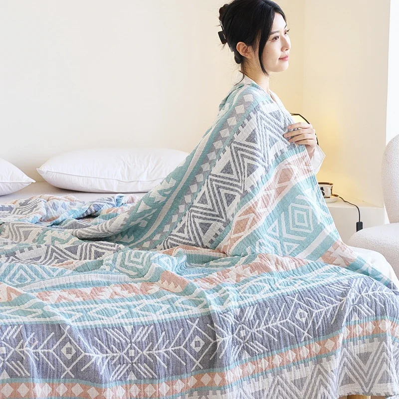 Cotton Gauze Blanket For Summer Bed