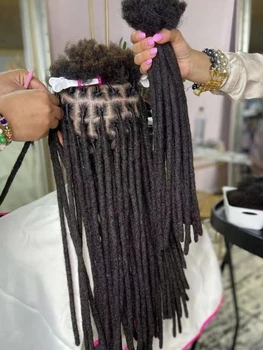 6-20 Inch 100% Human Hair Inter Loc Extensions 0.6cm Width Full Handmade Dreadlock Extensions for Men Women Kids Can Be Dye 1