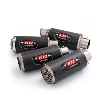 51mm Universal Exhaust Tail Pipe Motorcycle Real Carbon Fiber Muffler Escape With Removable DB Killer for Dirt Bike Scooter