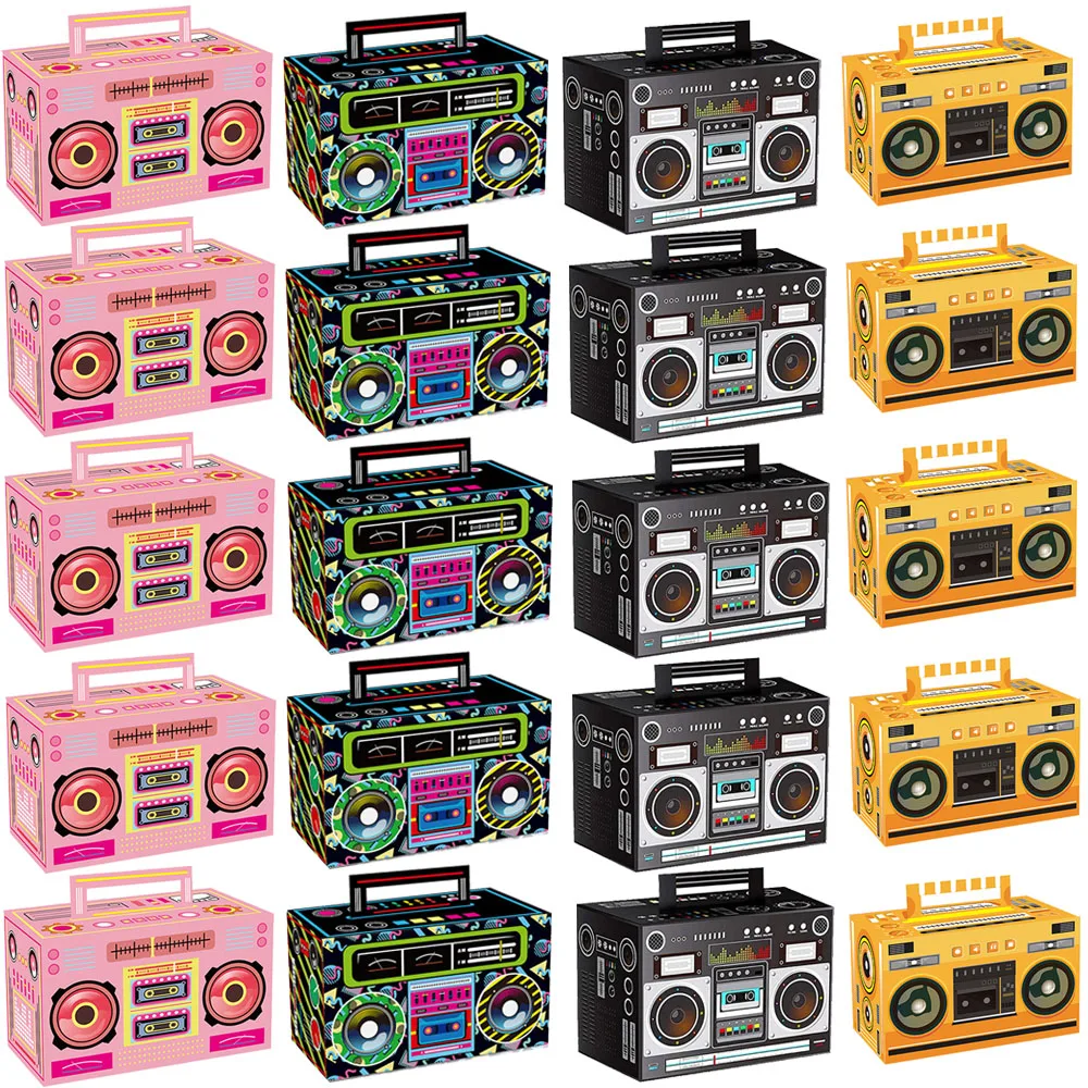 6/12/24 Stück 80er 90er Neuheit Boom Favor Box Boombox Prop Radio Dekor Tischdekoration Dekor für Retro-Thema Hip Hop Partygeschenke