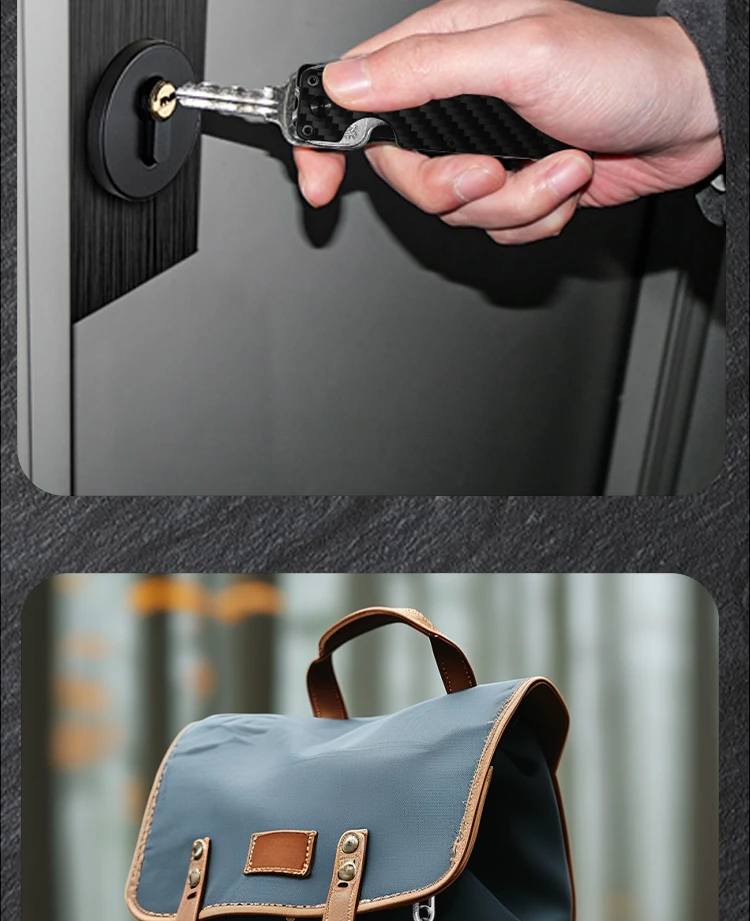 Kompakter Schlüssel-Organizer, Schlüsselanhänger, Schlüsseletui, minimalistischer Autoschlüsselhalter im Taschenformat für Schlüsselanhänger, Schlüsselanhänger, Schlaufenstück – Detail 20