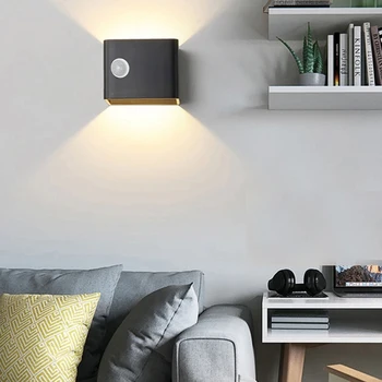 7W Bedroom Sconce Waterproof Home Wall Lighting Motion Sensor LED Cube Wall Lamp Garden Light Courtyard Garden Lighting 2