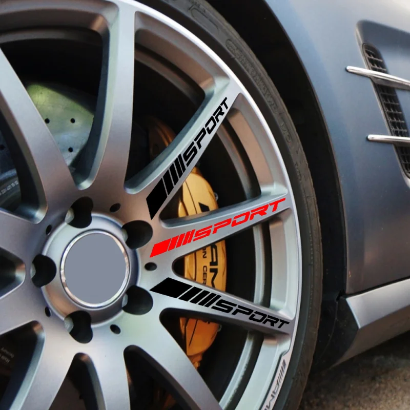 

SPORT Car Wheel Hub Stickers Sports Tire Styling Decal Decor Fashion Automobile Tyre Rims Exterior Sticker Accessories