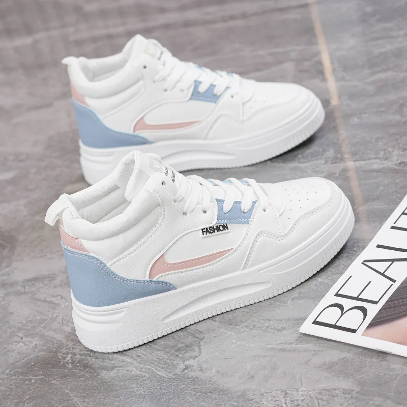 Hot Sale of High Quality Color Matching Women's Shoes High Top Small White Shoes Women All Match Board Shoes Trend Street Beat 4