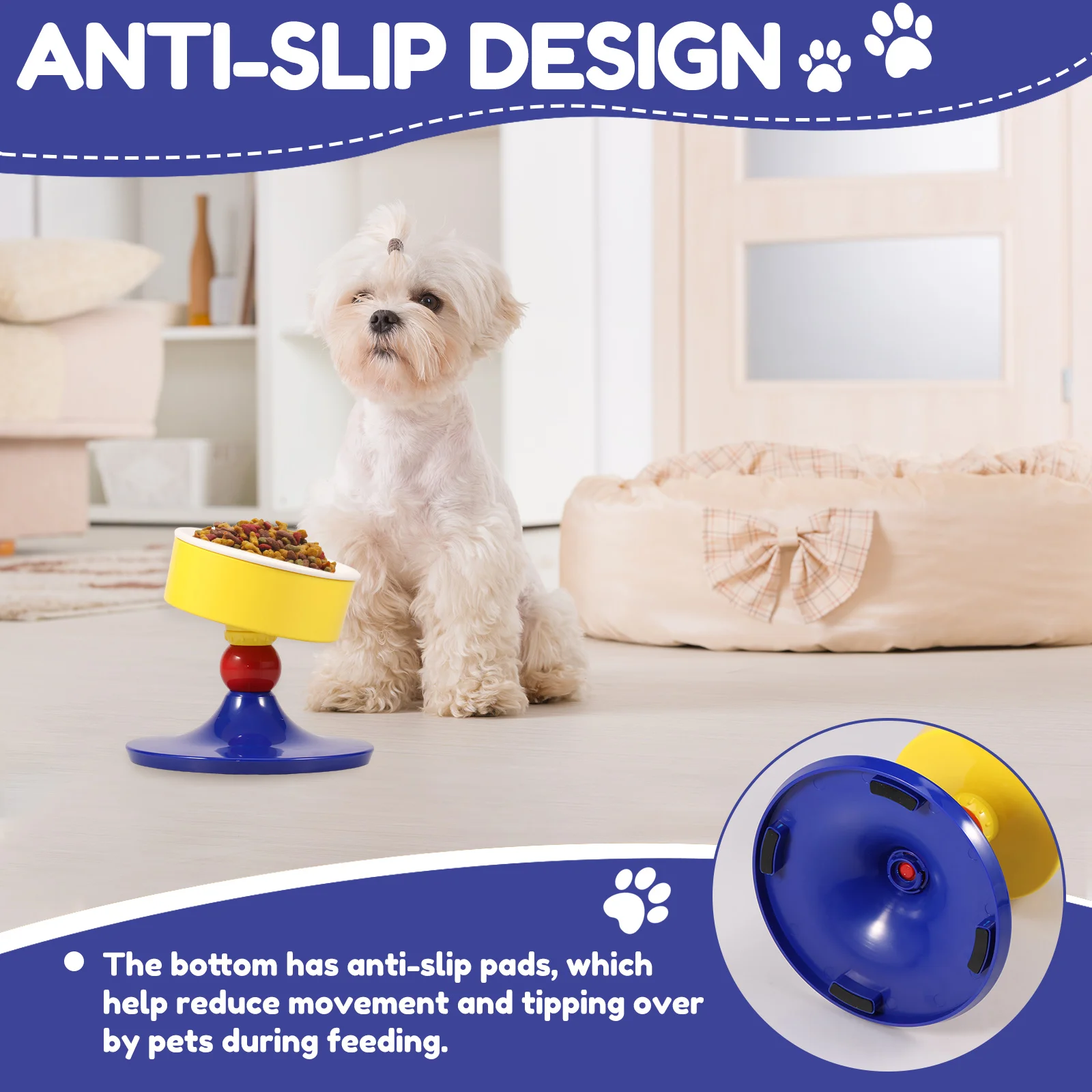 Elevated Cat Dog Bowl Ceramic Tiltable Pet Feeding Bowl With Anti Slip Pad Adjustable Height Cat Dog Water Bowl Pet Supplies