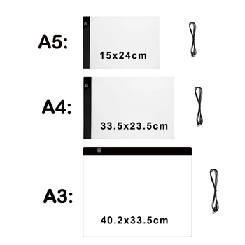 Elice A3 A4 A5Â Drawing Tablet Diamond Painting board USB Art Copy Pad Writing Sketching Wacom Tracing led light pad