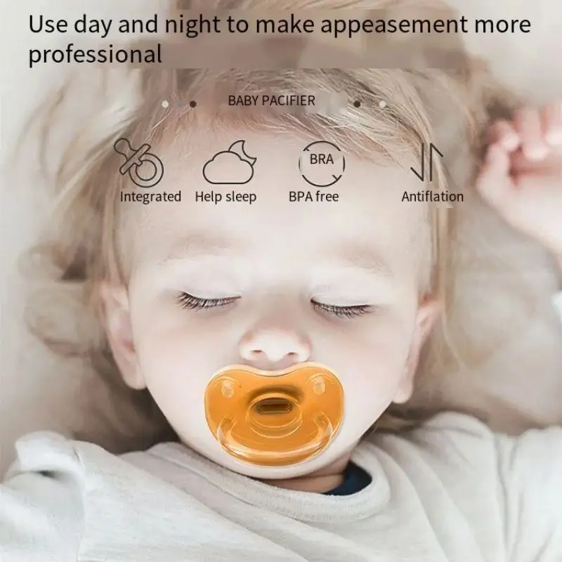 Silicone Pacifier 1PC Baby Nipple Sleeping Simulates Breast Milk Real Feeling Super Soft Anti-Colic