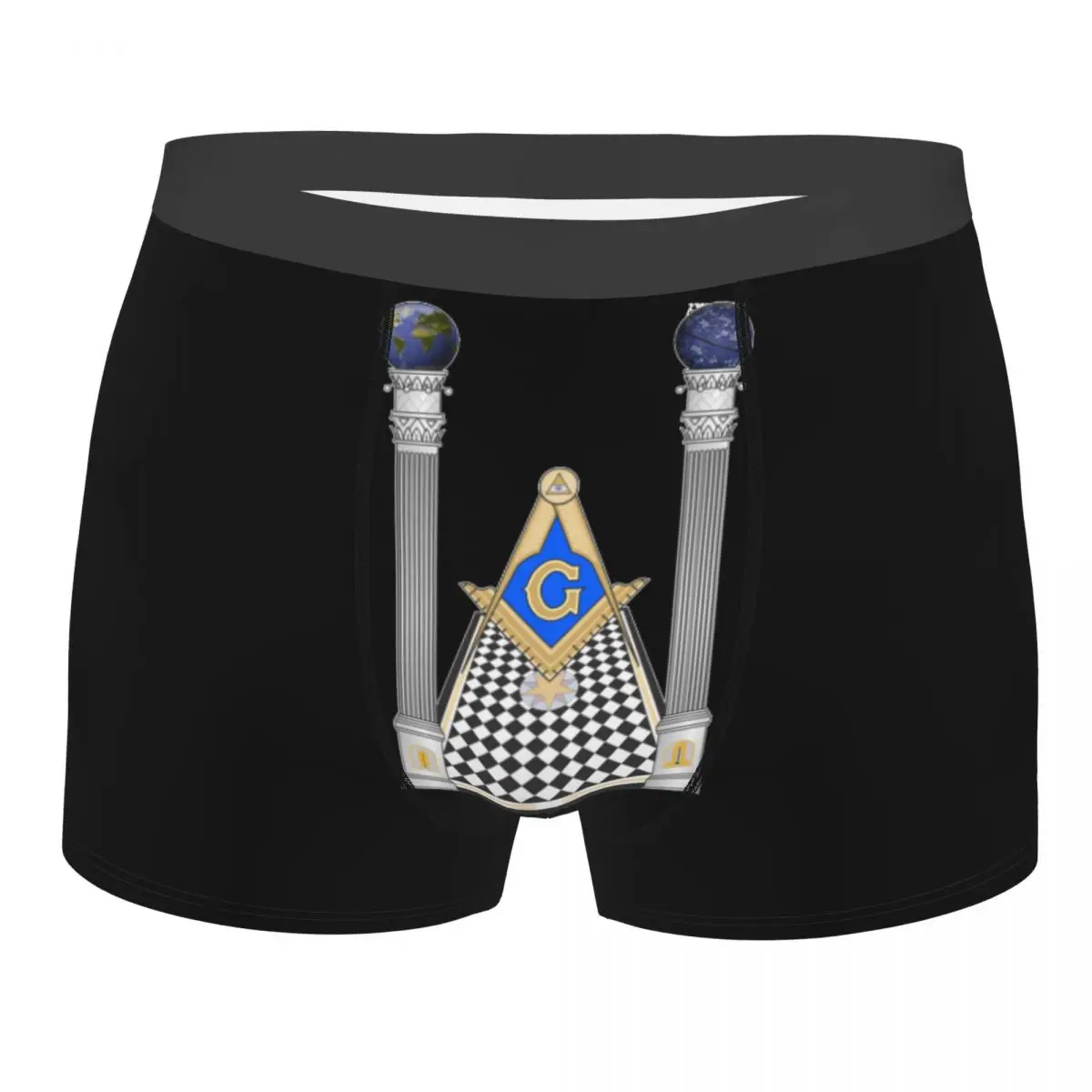 

Men Boxer Shorts Panties Freemasonry Masonic Breathable Underwear Male Sexy Plus Size Underpants