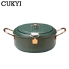 2.2L/3.4L Japanese style deep fryer Gas Tempura Chicken French fries Fryer Stainless Steel Cooking pot boiler with Thermometer 6