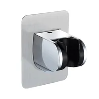Adjustable Shower Head Holder Self-adhesive Handheld Drill-free Showerhead Rack Punch-free Chrome Bathroom Wall Mount Bracket 3