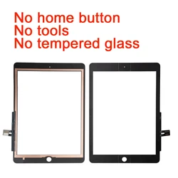 Premium Touch Screen Digitizer Glass with Home Button, Tools & Tempered Glass (Black no kits)