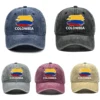 Colombia Flag Baseball Cap Women Outdoor Casual Solid Color Baseball Cap Men Cotton Adjustable Strap Bucket Hat Men 1