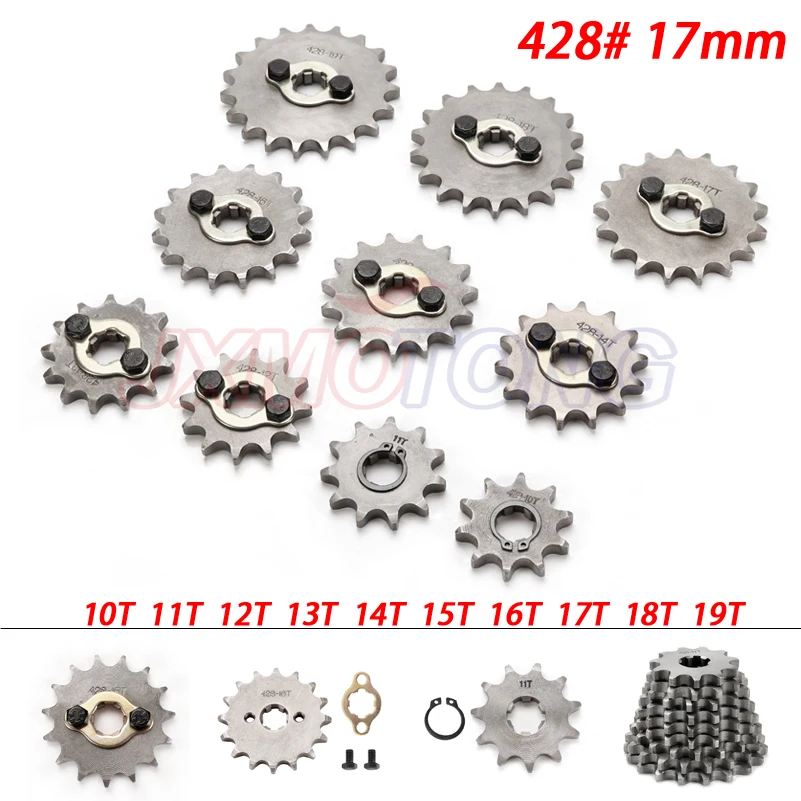 428 10-19 Dente 17Mm Id Pignone Motore Anteriore Per Stomp Ycf Upower Dirt Pit Bike Atv Quad Go Kart Ciclomotore Buggy Scooter Moto