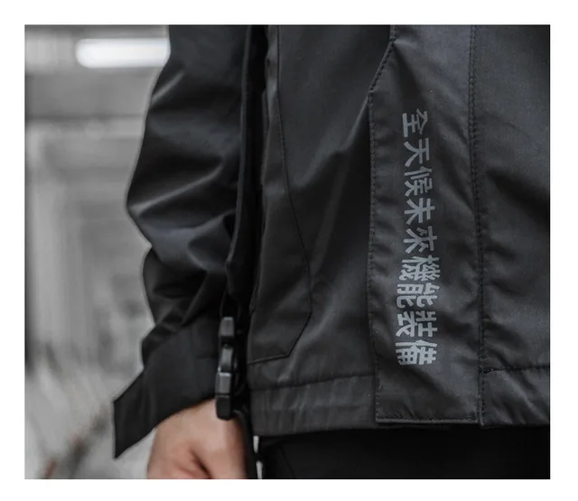 Reflective Patch Multi Pocket Hooded Jacket 15
