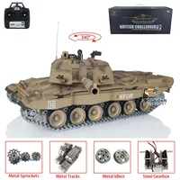 Toys 1/16 Heng Long 7.0 Upgraded Challenger II RTR RC Tank 3908 Metal Tracks Smoke Engine BB Unit Steel Gearbox Idler TH17737 1