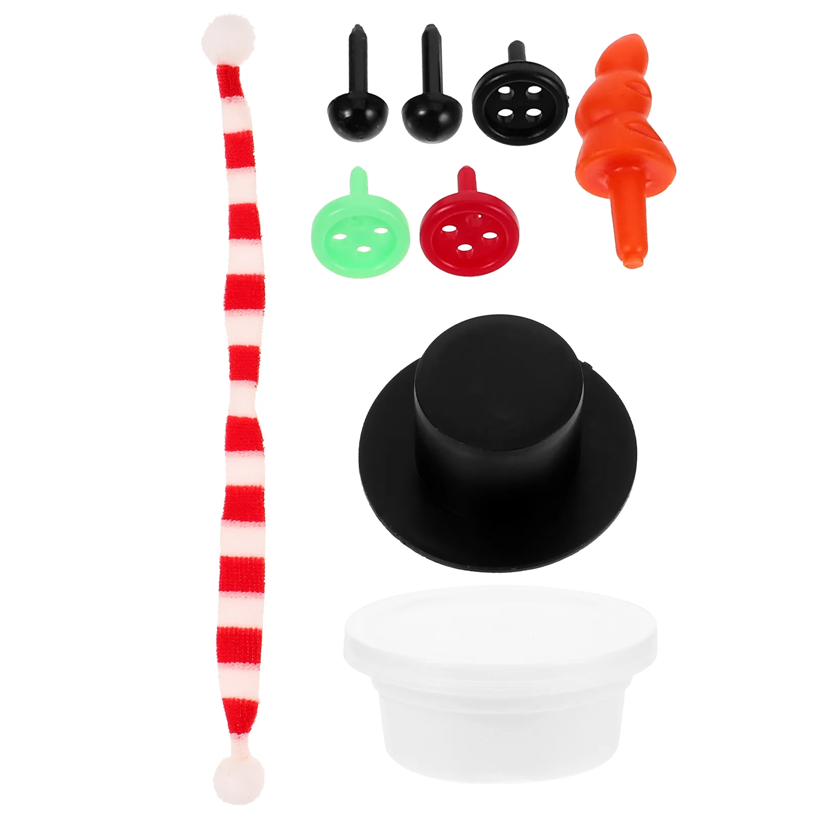 

Mini Christmas Snowman Slush DIY Bear Decorative Accessories (Black Hat Set) Decorations Clay Crafting Material Kit Kits