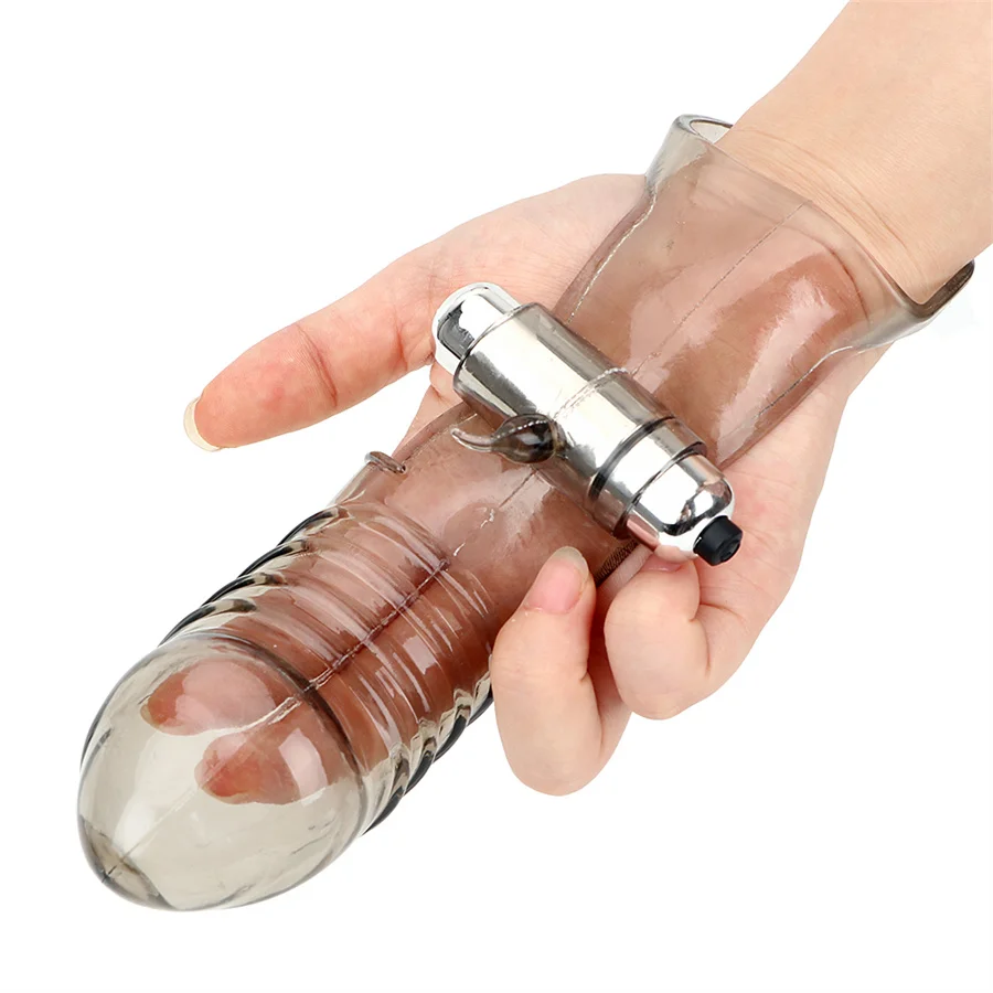 Vibrator Thick Condom Finger Sleeve Clitoris Stimulator G-Spot Massage Vibrators Adult Sex Toy For Women Sex Shop