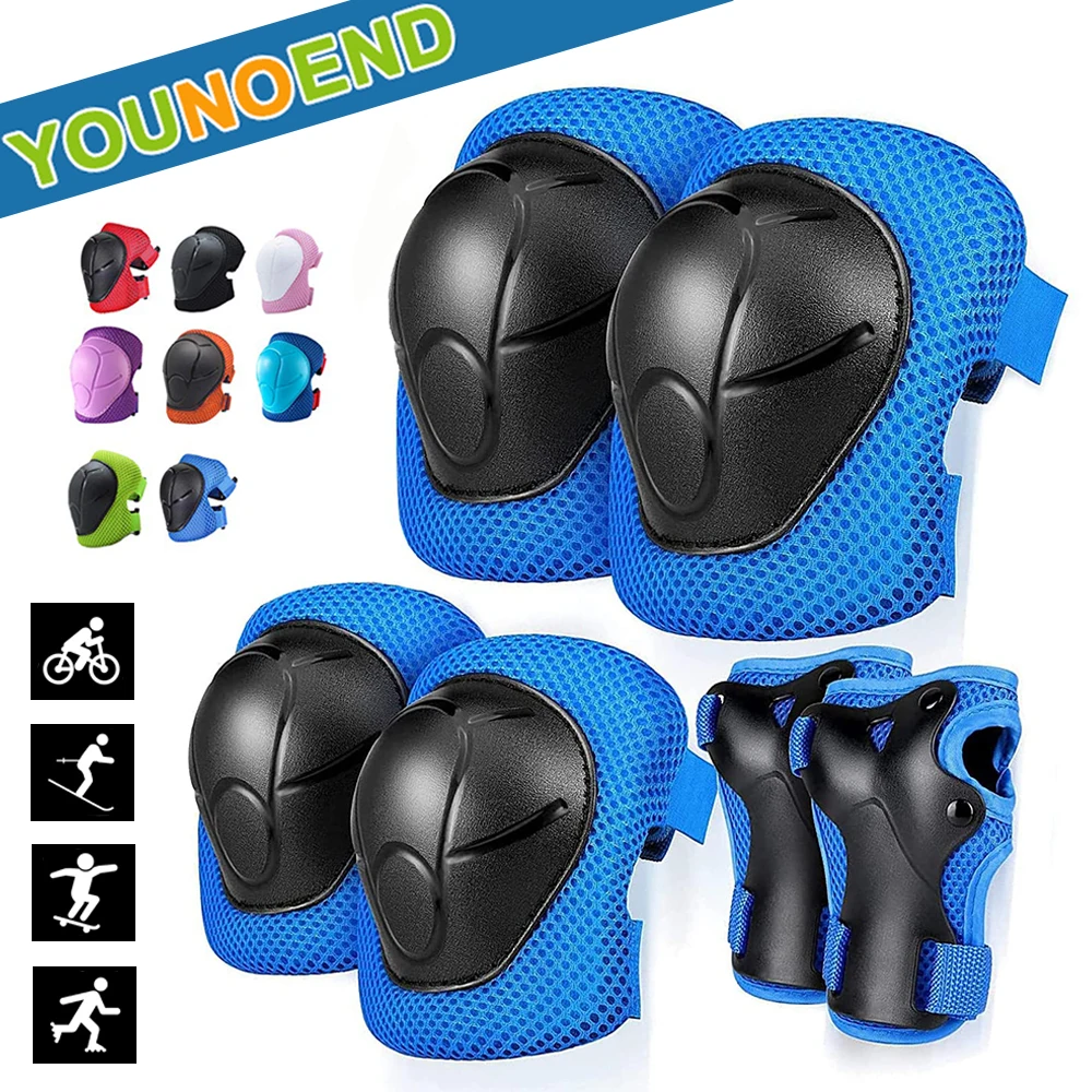 

6PCS Kids Knee Pad Elbow Pad Wrist Guard Sports Protective Gear Set for Roller Skates Cycling BMX Bike Skateboard Inline Skating