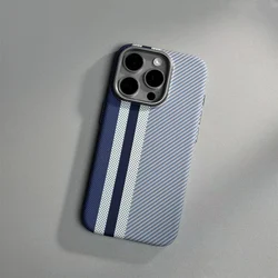 Cover magnetico per telefono con pattern Kevlar vibrante e ricarica wireless di lusso