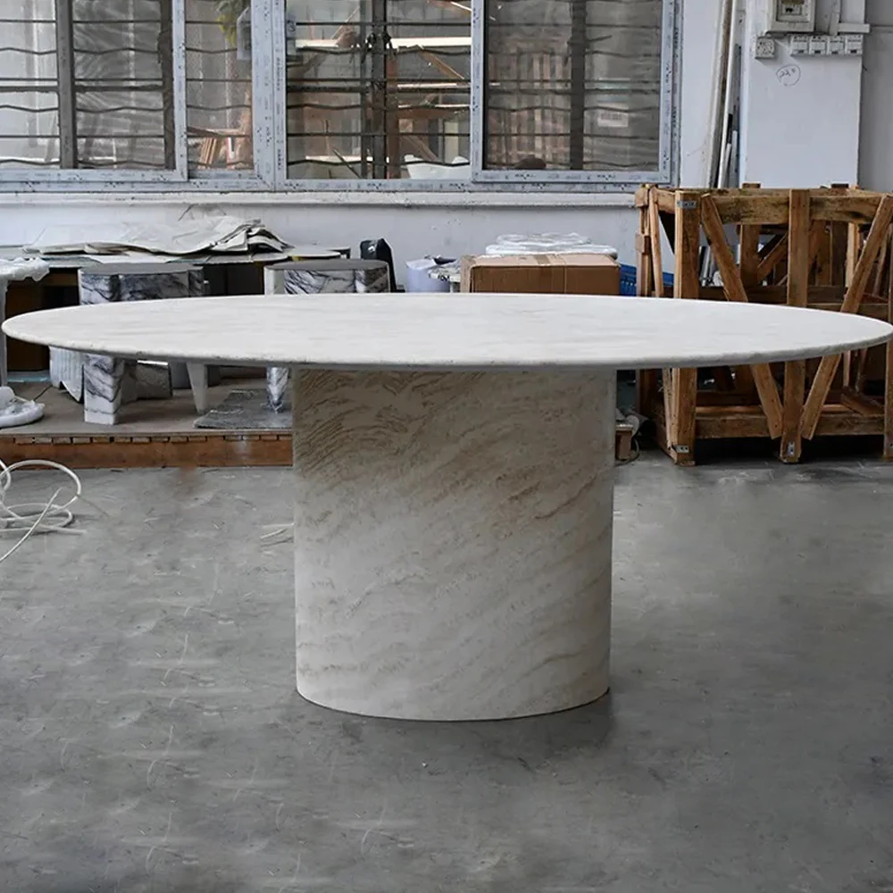 

Lowest Price Modern Minimalist Natural Oval Stone Living Room White Marble Square Coffee Dining Table