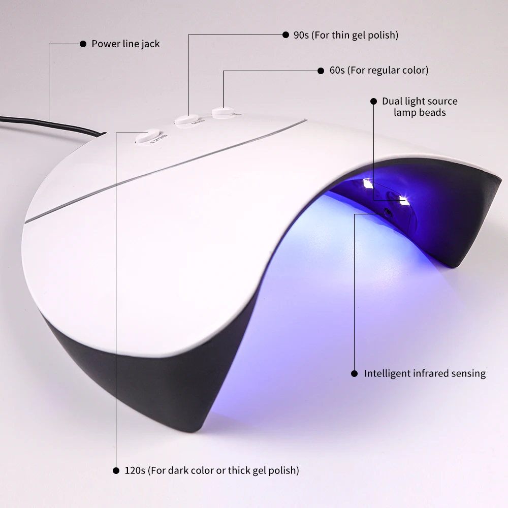 USB 스마트 타이머가 있는 UV 네일 건조기, 경화 젤 네일 광택제, 12 LED 건조 램프, 햇빛 네일 아트 도구