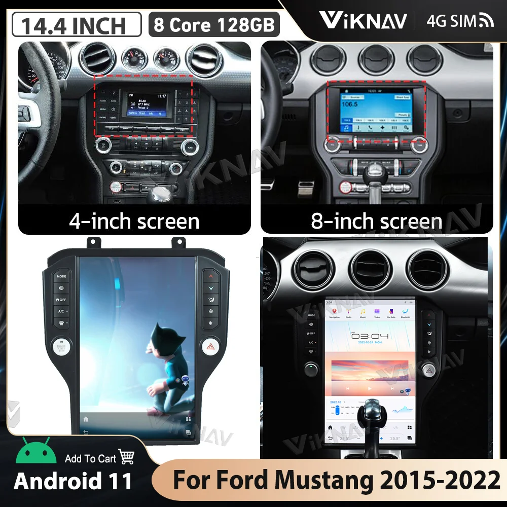 

Android 11 Car Radio For Ford Mustang 2015-2022 GPS Navigation 128GB Multimedia Player vertical screen 2din Head Unit 128GB